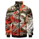 Fierce Tiger Blaze Japanese Art Bomber Jacket