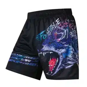 Fierce Wolf Spirit Black and Blue Men's Shorts