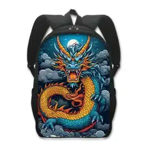 Fiery Sky Luminous Blue Dragon Backpack