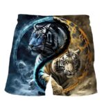 Fire and Ice Tigers Yin Yang Harmony Men's Shorts