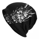 Futuristic Black Cyber Oni Mask Beanie