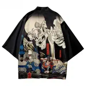 Giant Skeleton Samurai Ukiyo-e Art Kimono