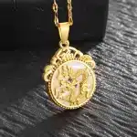 Gold-Plated Intricate Dragon Medallion Necklace