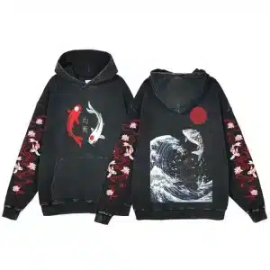 Great Wave Hokusai Koi Fish Samurai Hoodie