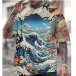 Great Wave and Mountain Japanese Art T-Shirt