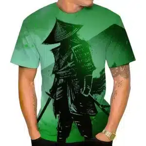 Green Samurai Shadow Stealth Warrior T-Shirt