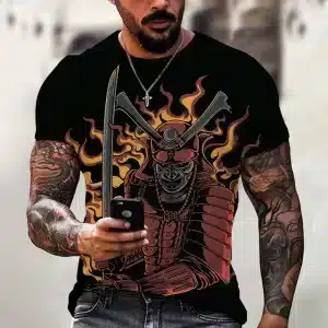 Inferno Samurai Warrior Black T-Shirt