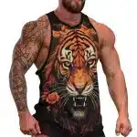 Intense Tiger Roar 3D Print Workout Tank Top