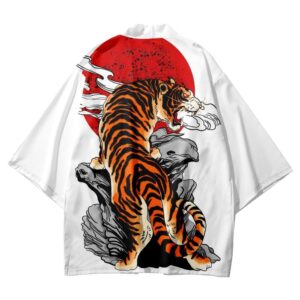 Japan Flag Fierce Tiger and Red Sun Kimono