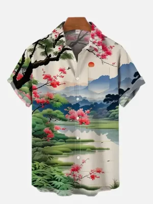 Japanese Landscape Scenic Nature Hawaiian Shirt