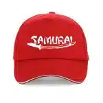 Katana Design Red Samurai Baseball Cap