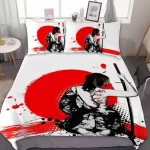 Katana Female Warrior Japan Flag Bedding Set