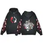 Koi Fish and White Tiger Japanese Art Hoodie