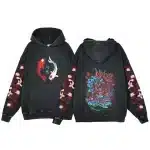 Koi and Blue Lotus Oni Japanese Art Hoodie