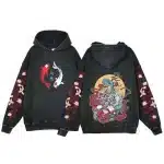 Koi and Dragon Tiger Japanese Artwork Hoodie