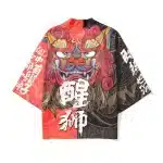 Lion Spirit Japanese Warrior Kimono Cardigan