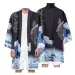 Majestic Koi and Kanagawa Wave Kimono Cardigan