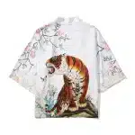 Majestic Tiger White Floral Kimono Shirt