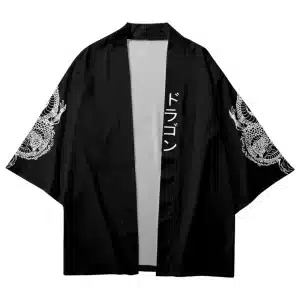 Modern Dragon Black Samurai Kimono