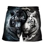 Monochrome Tiger Yin Yang Samurai Swim Trunks