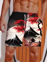 Mount Fuji Peak and Pagoda Men's Shorts