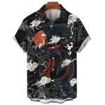 Mystical Dragon and Clouds Samurai Hawaiian Shirt