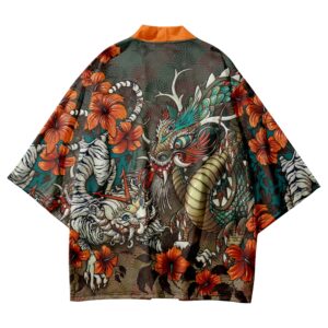 Mythic Beast Dragon and Tiger Clash Kimono