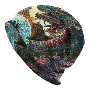 Mythical Dragon Japanese Art Beanie