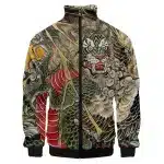 Mythical Dragon Warrior Ukiyo-e Art Bomber Jacket