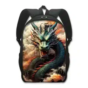 Mythical Green Emerald Dragon School Backpack