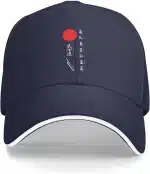 Navy Red Sun and Kanji Bushido Baseball Cap