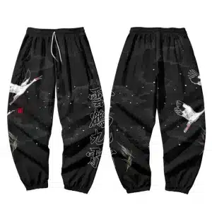 Night Crane Traditional Japanese Art Joggers