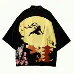 Ninja Moonlight Black and Gold Kimono