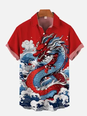 Ocean Dragon Fury Warrior Hawaiian Shirt