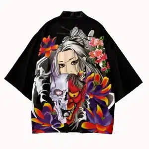 Oni Mask Beauty and Beast Streetwear Kimono