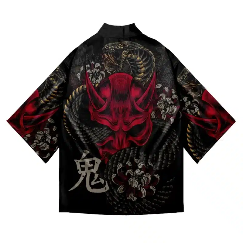 Oni Mask and Serpent Samurai Warrior Kimono