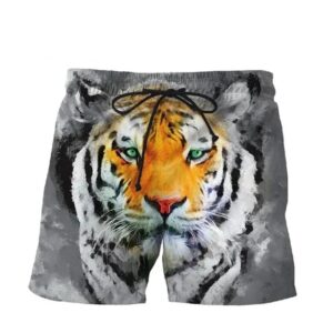 Realistic Grey and Orange Tiger Shorts