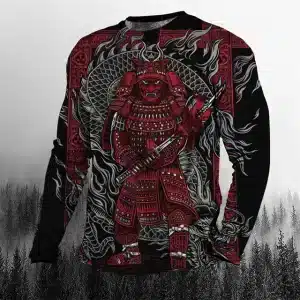 Red Demon Samurai Artwork Long Sleeve Shirt