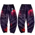 Red Moon and Maple Leaves Dragon Purple Joggers