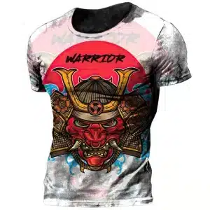 Red Oni Mask Samurai Warrior T-Shirt