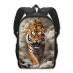 Roaring Bengal Tiger and Clouds Backpack