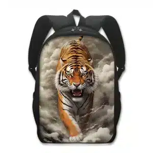 Roaring Bengal Tiger and Clouds Backpack