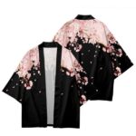 Sakura Black and Pink Cherry Blossom Kimono Shirt