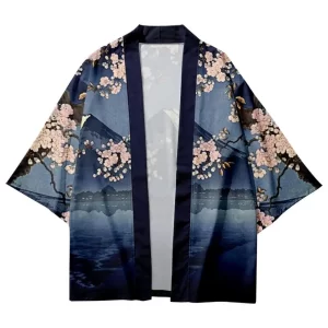 Sakura Mount Fuji Blue Kimono Cardigan