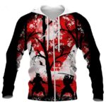 Samurai Duel in the Sakura Full-Zip Hoodie