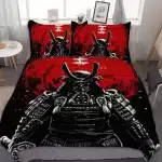 Samurai Full Armor Red and Black Bedding Set