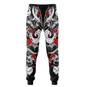 Samurai Mask Japanese Streetwear Sweatpants