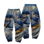 Samurai Odyssey Wave and Boat Blue Joggers