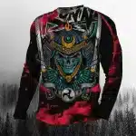 Samurai Skull Warrior Graffiti Style Long Sleeve Shirt