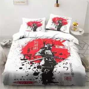 Samurai Warrior Red Sun Stylish Bedding Set